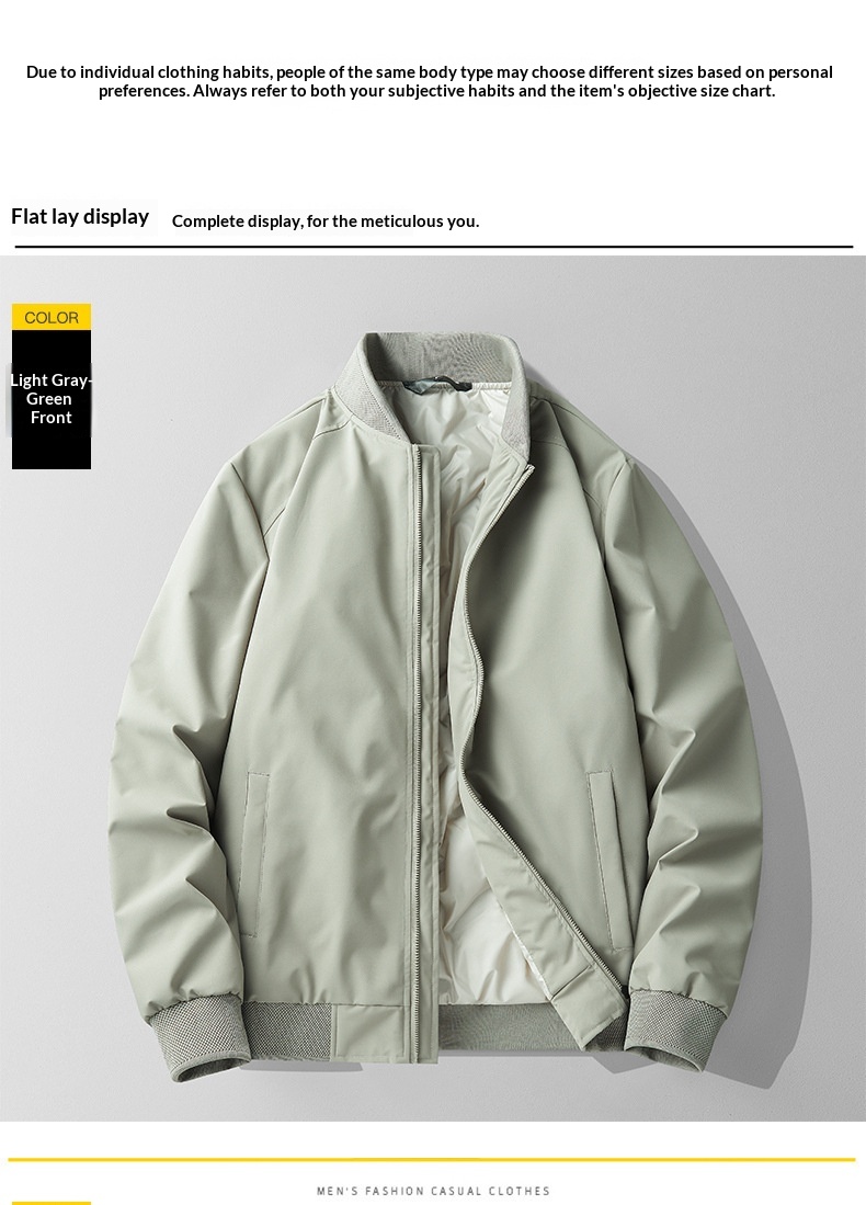 boy Cross-Border Baseball Collar Jacket Men's Winter Warmth Cold Protection 50% White Duck Down High-End Casual Coat Men_voghion.com