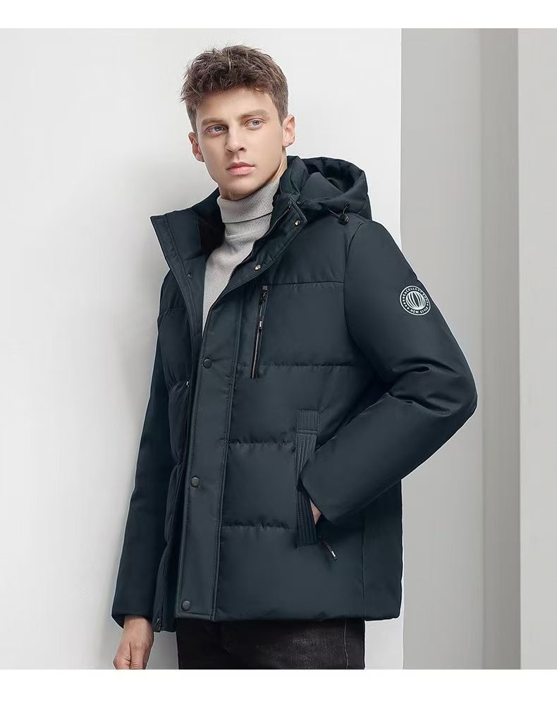 2024 Kış Yeni Erkek Beyaz Kaz Tüyü Mont Extreme Cold Serisi Moda Çok Yönlü Üst Düzey Kapüşonlu Sıcak Mont_voghion.com