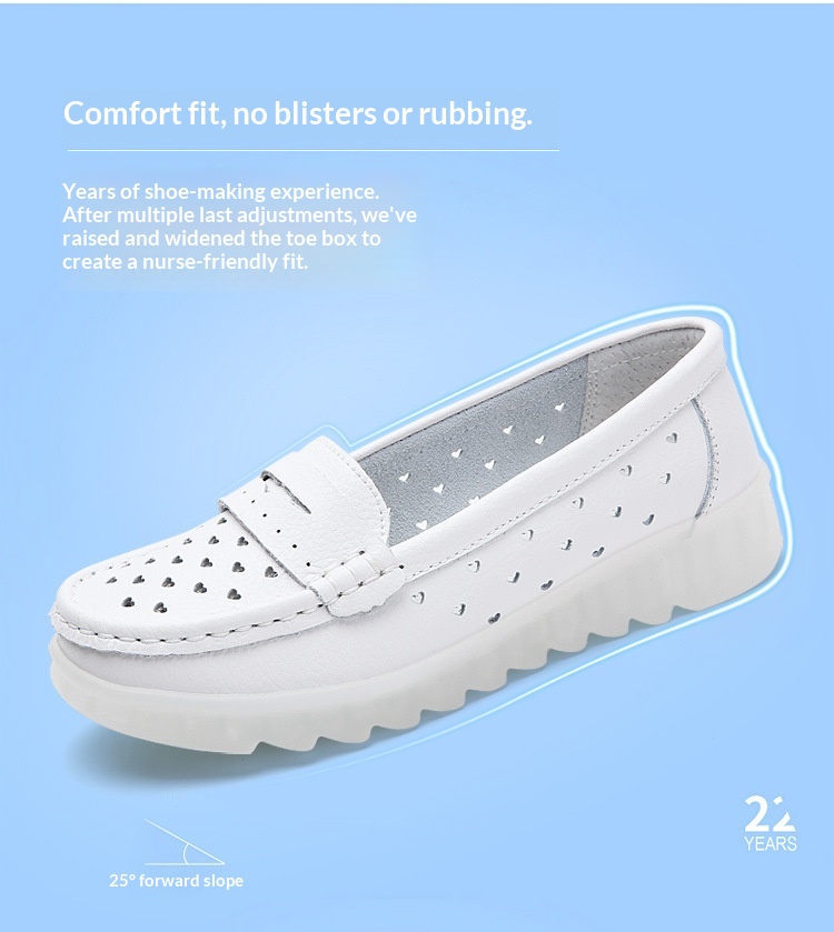 ShoeGlobe Damen-Krankenschwesterschuhe, weich, atmungsaktiv, bequem, dicke Sohle, einzeln, neues Modell, weiß, auf Lager, für Dropshipping_voghion.com