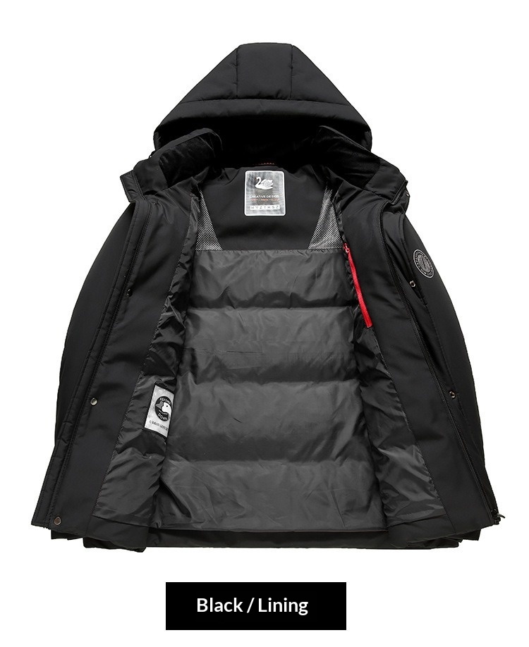 2024 Kış Yeni Erkek Beyaz Kaz Tüyü Mont Extreme Cold Serisi Moda Çok Yönlü Üst Düzey Kapüşonlu Sıcak Mont_voghion.com