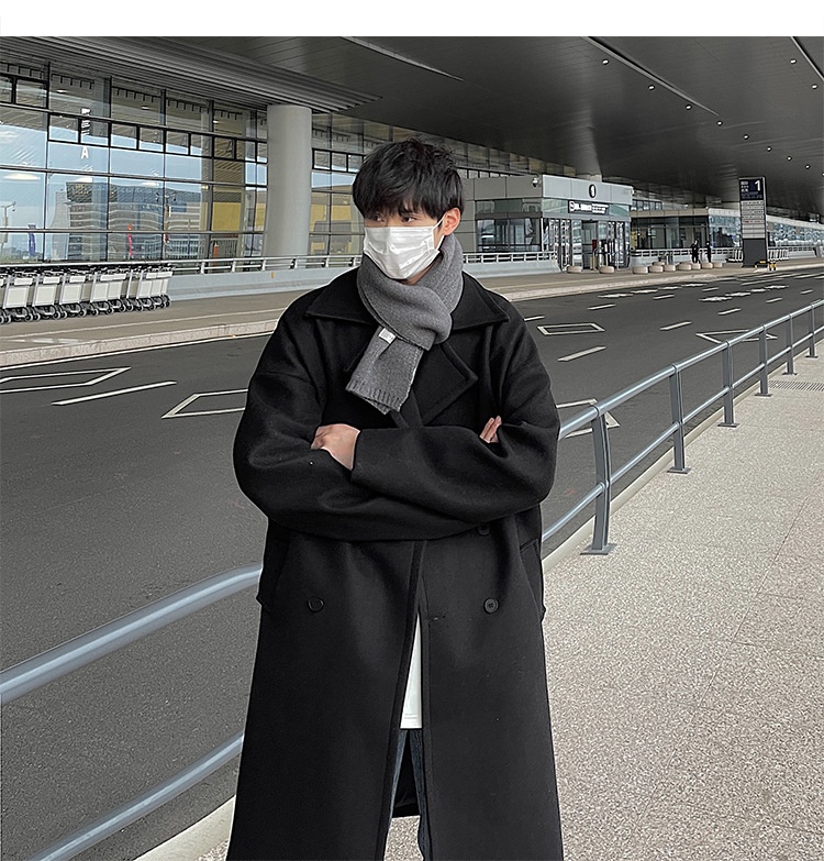 boy Boy Boy Mid-Length Autumn Winter Wool For Men Korean Trendy High-End Woolen Trench Coat Hong Kong Style Loose Plus Size Jacket_voghion.com