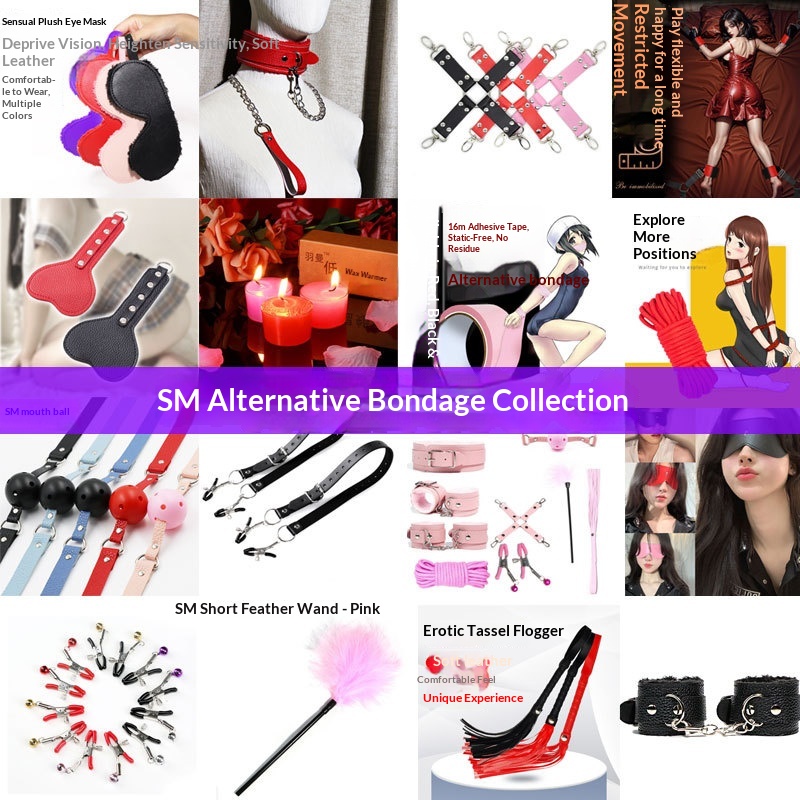 Eros Lab SM Bondage Set Handcuffs Whip Anal Plug Props Couple Flirting Teasing Alternative Sex Toys Adult Products_voghion.com