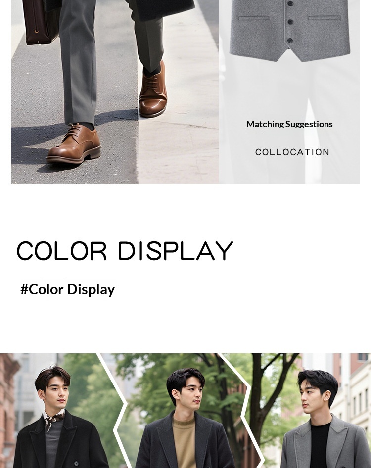 Manteau d'hiver pour garçon, 100 % laine, longueur genou, style coréen, double face, en cachemire épais, style décontracté._voghion.com