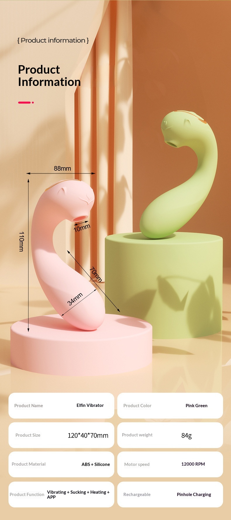 Eros Lab Little Elf Vibrateur portable à succion chauffant vibrant avec application de contrôle à distance pour la masturbation féminine - Fabricant de sextoys_voghion.com