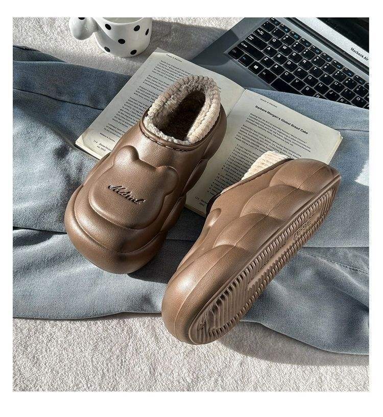 ShoeGlobe ShoeGlobe Waterproof Slippers Winter 2025 New Fleece-Lined Warm Non-Slip Nurse Cotton Shoes For Women_voghion.com