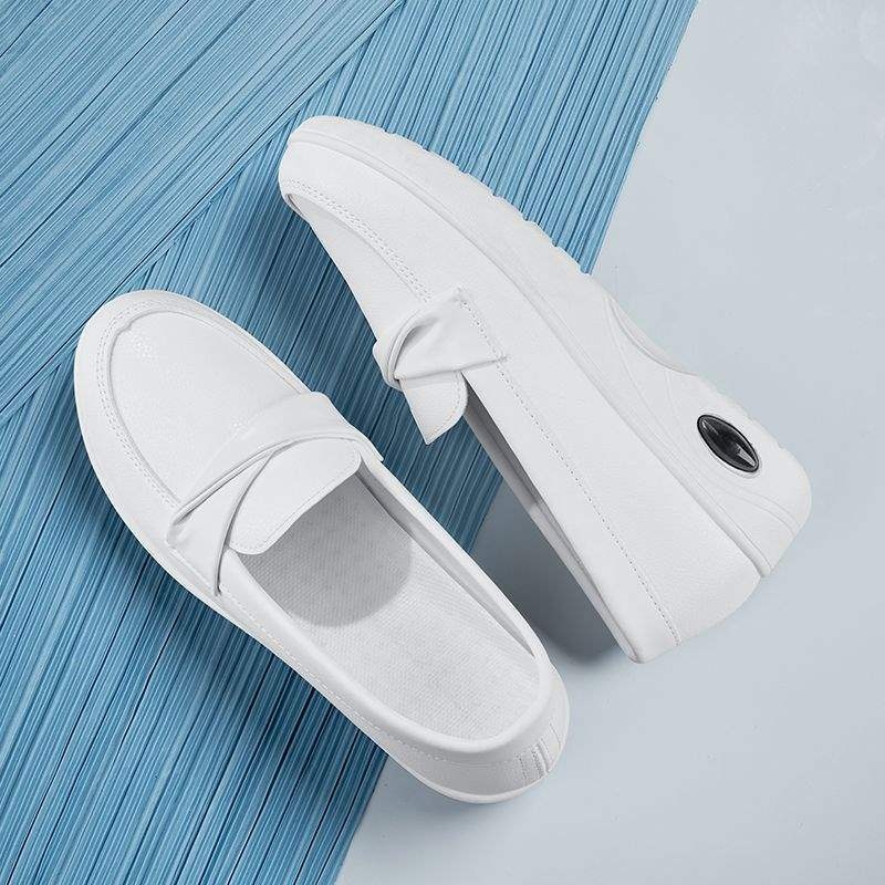 ShoeGlobe ShoeGlobe Breathable Nurse For Women, Non-Slip Medical Work Wear-Resistant Cushioned Casual Sh, Thick Sole Comfortable White_voghion.com