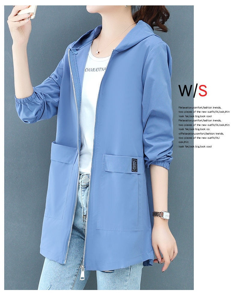 Women's Clothing Plus Size Women's Hooded Mid-Length 40-150kg Loose Korean Style Slimming Trench Coat For Autumn_voghion.com