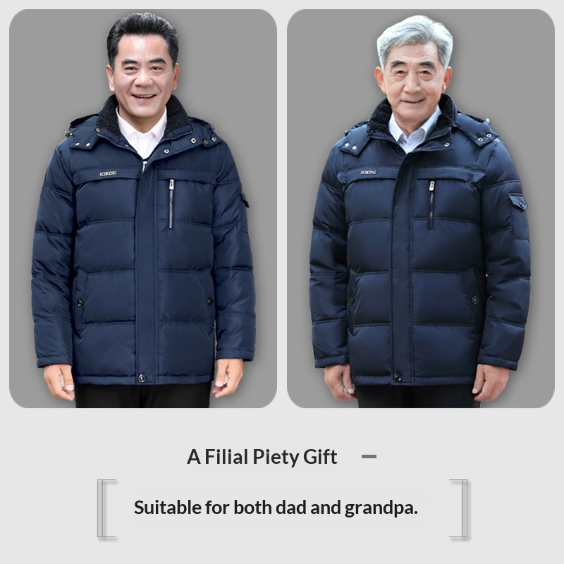 boy Dad Grandpa Style Down Jacket Thickened Men's Coat For Middle-aged And Elderly Fathers Winter Clothing_voghion.com