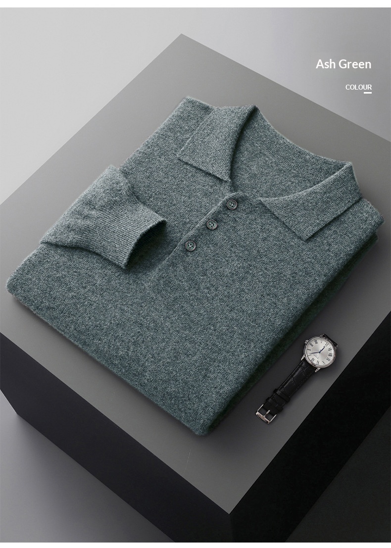 jongen Jongen Herfst Winter Nieuwe Stijl Eerste Lijn Ready-to-Wear Polo Heren Business Casual Wollen Gebreid Overhemd Kraag Trui Fabriek_voghion.com