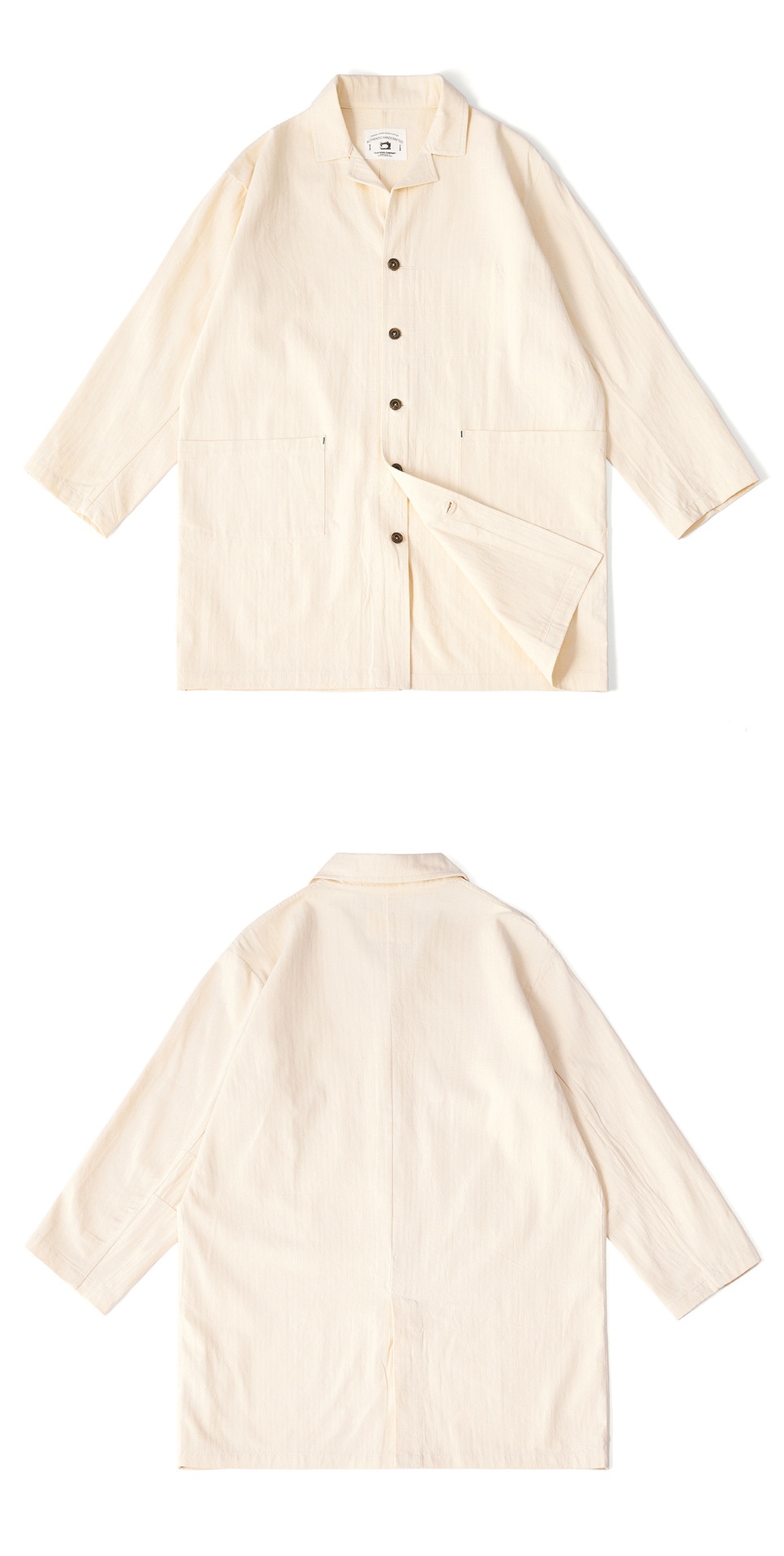 2023 Autumn Winter New Style Women's Clothing Women's Men's Trench Coat Retro Solid Color Mid-Length Turn-Down Collar Casual Blazer_voghion.com