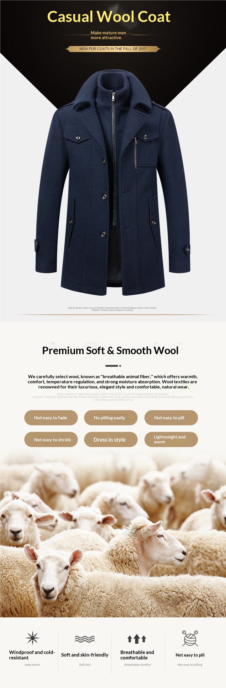 boy Boy Autumn Winter Business Wool Fashion Double Collar Cold-Resistant Men's Jacket Cross-Border Woolen Coat_voghion.com