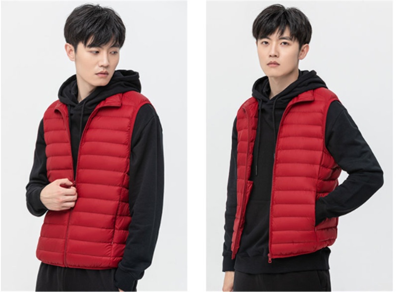 Leichte Herren-Daunenjacke für Herbst und Winter, kurz geschnitten, mit Stehkragen, ultraleicht, lässig und ultraleicht._voghion.com