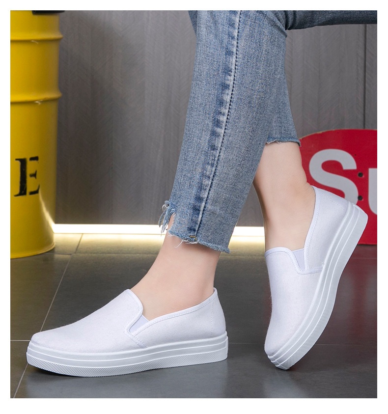 ShoeGlobe Nurse Damenschuhe, flache, rutschfeste, atmungsaktive und vielseitige weiße Freizeitschuhe im Vintage-Look aus Peking_voghion.com