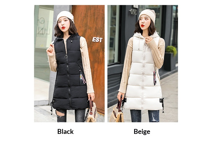 Dameskleding Buitenlandse Handel voor Vrouwen, Middellange Lengte, 2025 Herfst en Winter Nieuwe Koreaanse Mode Capuchon Slim Fit Plus Size Katoenen Vest_voghion.com