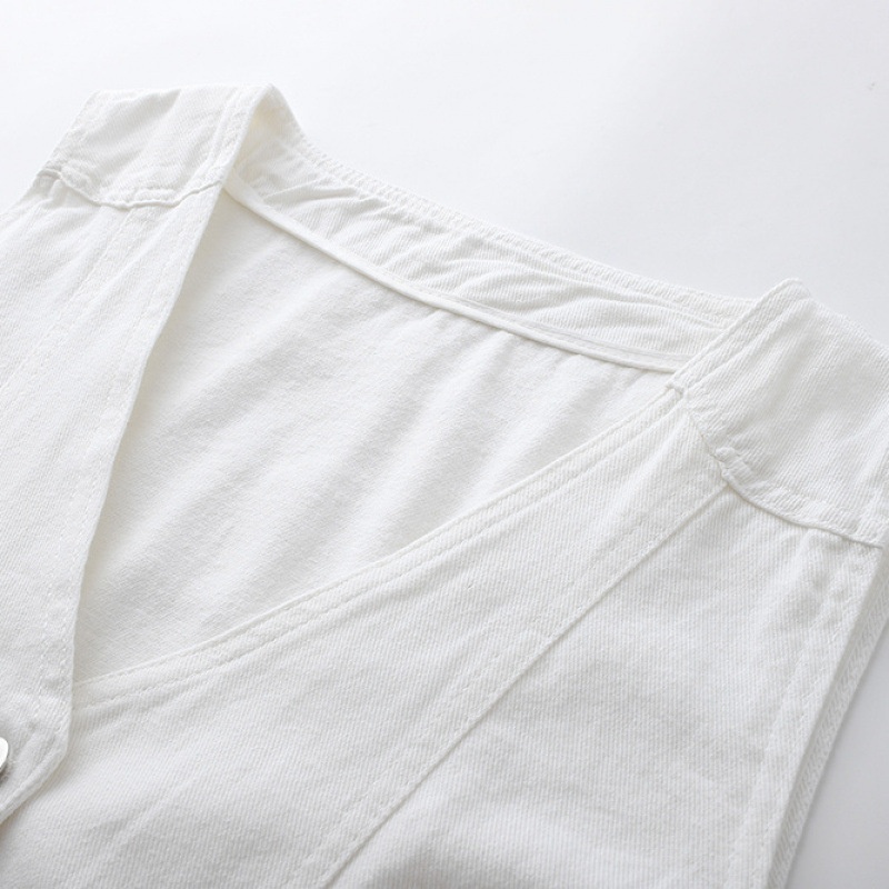 Damesmode Nieuw Stijlvol Denim Vest Voor Dames, Lente En Herfst Mouwloos Los Veelzijdig Vest, Casual Bovenkleding Plus Size Top_voghion.com