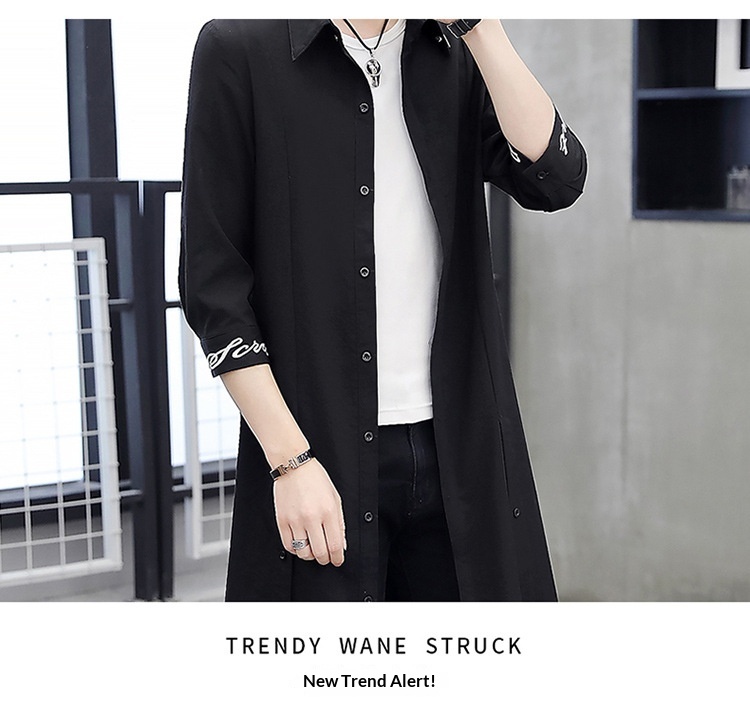 Damenbekleidung Dropshipping Sommer Neuer Herren Trenchcoat Stilvolle, verlängerte, kniehohe Sonnenschutzjacke mit halben Ärmeln Cape_voghion.com