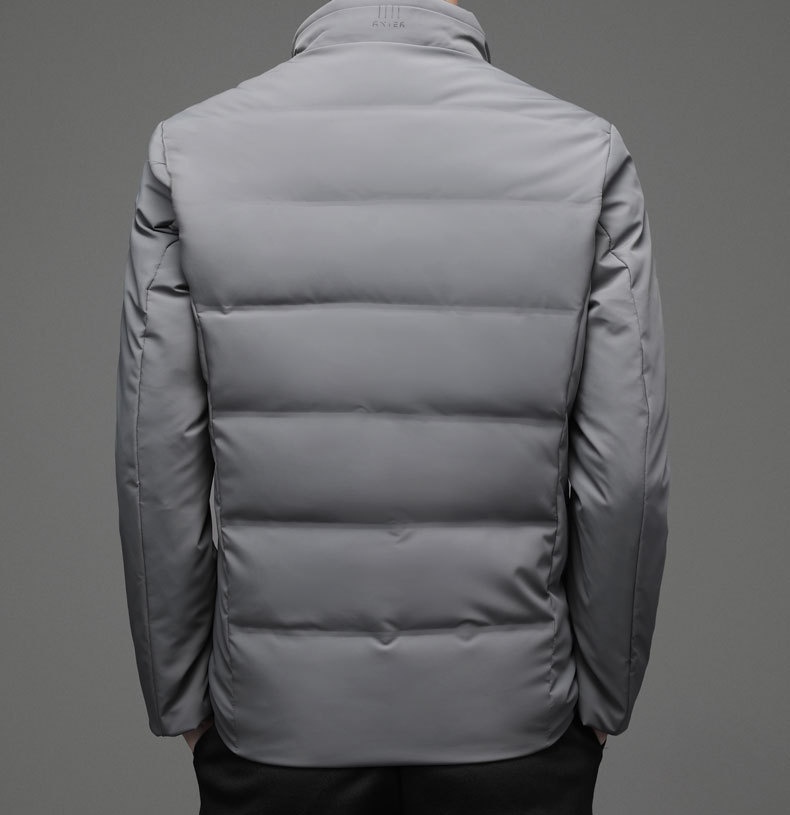 boy 2025 Winter New Casual Color Stand Collar White Duck Warm Down Middle-aged Men's Jacket_voghion.com