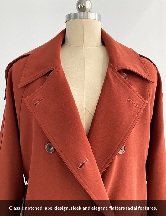 Women's Clothing Luxi Main Promotion 2025 Autumn New Draped British Style Loose Mid-Length Over-The-Knee Trench Coat Women's Jacket 9968_voghion.com