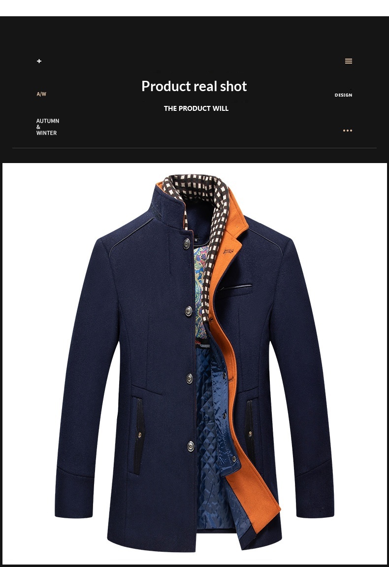boy Boy Autumn Winter European Size Business Fashion Scarf Non-Iron Coat Men's Cross-Border Wool Jacket_voghion.com