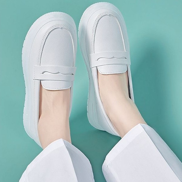 ShoeGlobe Damen-Krankenschwesterschuhe, dicke Sohle, atmungsaktiv, für Frühling und Herbst, bequem, zum Hineinschlüpfen, lässiger Low-Top-Schuh, geeignet für medizinische Zwecke_voghion.com