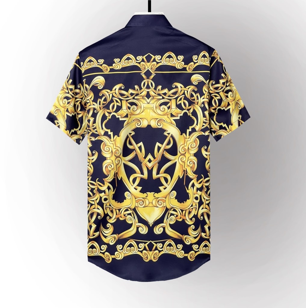 ForMen Gifan Belun European And American Style Short Sleeve Printed Slim Fit Men's Shirt Factory Supply_voghion.com