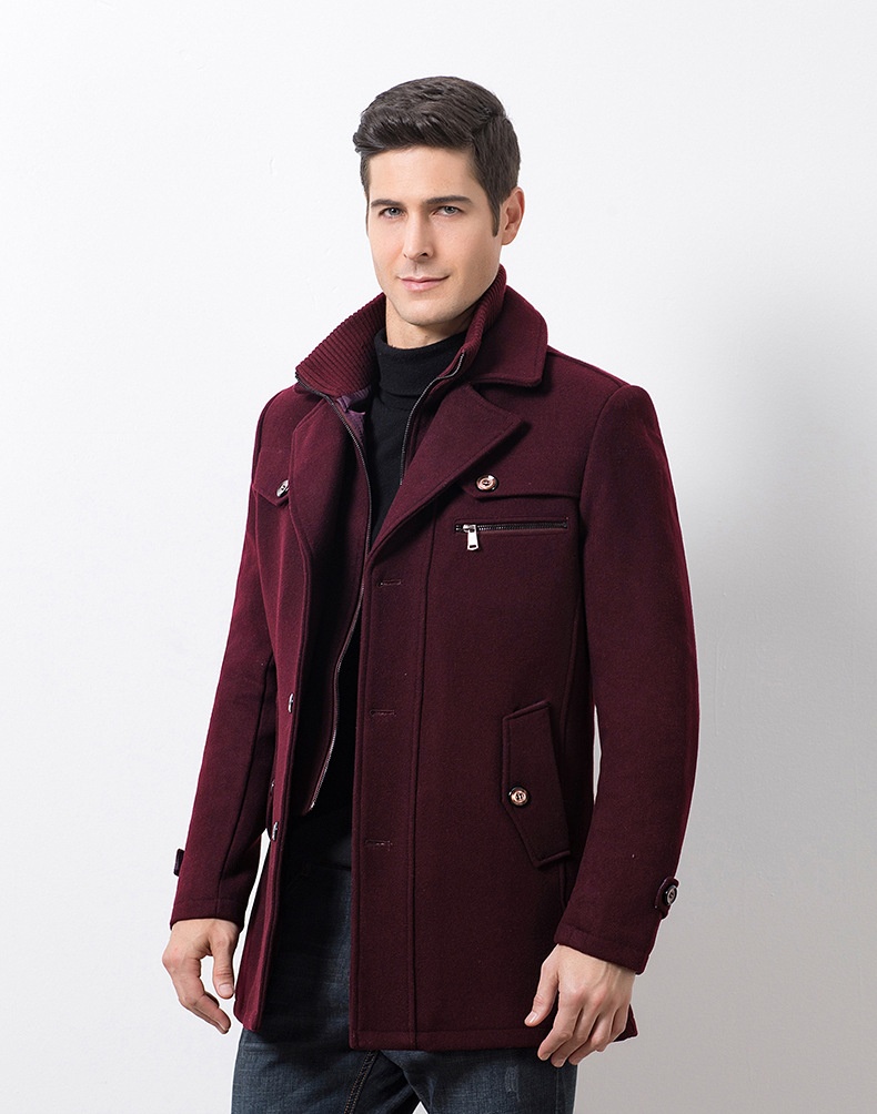 boy Boy Autumn Winter European Size Wool Coat Double Collar Jacket Wholesale Cross-Border Hot Item Source Men's_voghion.com