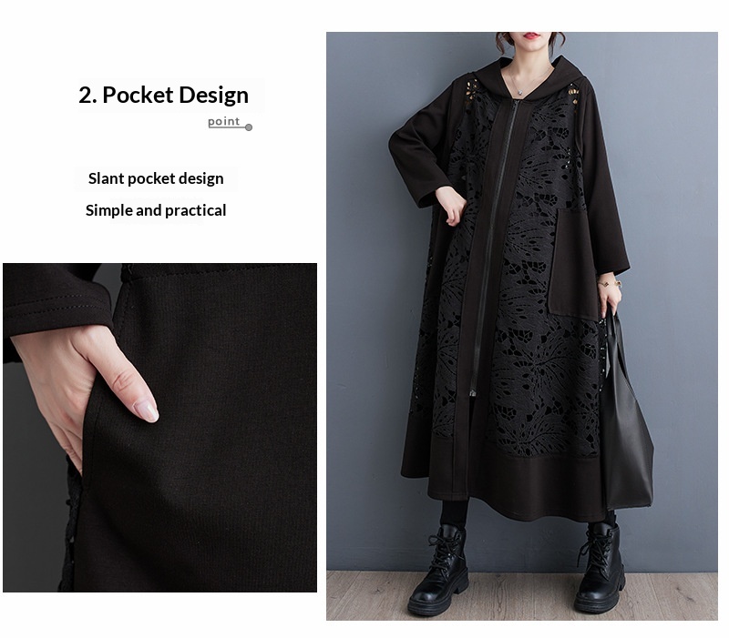 Women's Clothing Summer Korean And Japanese New Style Elegant Casual Hooded Plus Size Loose Patchwork Cardigan Trench Coat_voghion.com