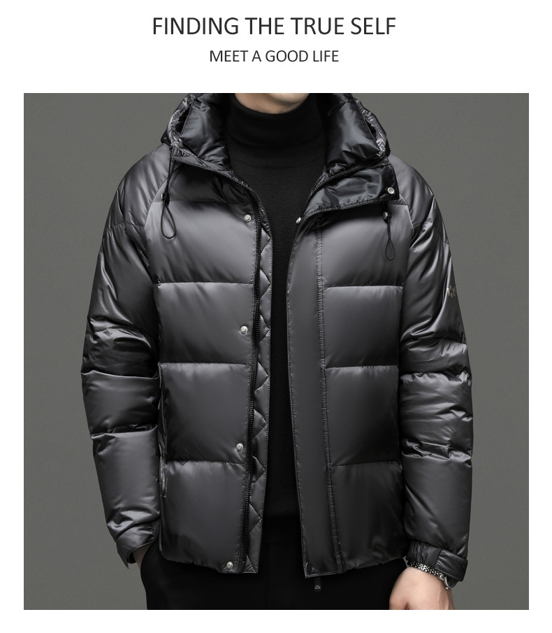 boy 2024 Winter Short Casual Hooded Jacket Fashion Loose Warm Goose Down Coat Men's Clothing_voghion.com