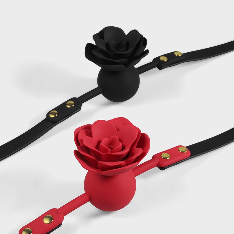 Eros Lab SM Silikonrose Sex-Trainingsrequisiten Bondage-Ball Mundplug für Erwachsene Flirt- und Fesselspielzeug für Paare_voghion.com