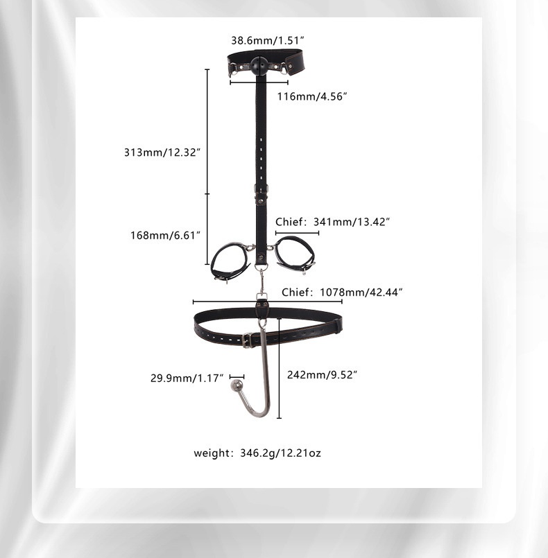Eros Lab SM Props Alternative Restraint Collar Gag Binding Handcuffs Punishment Training Erotic Anal Hook Set Adult Sex Toys_voghion.com