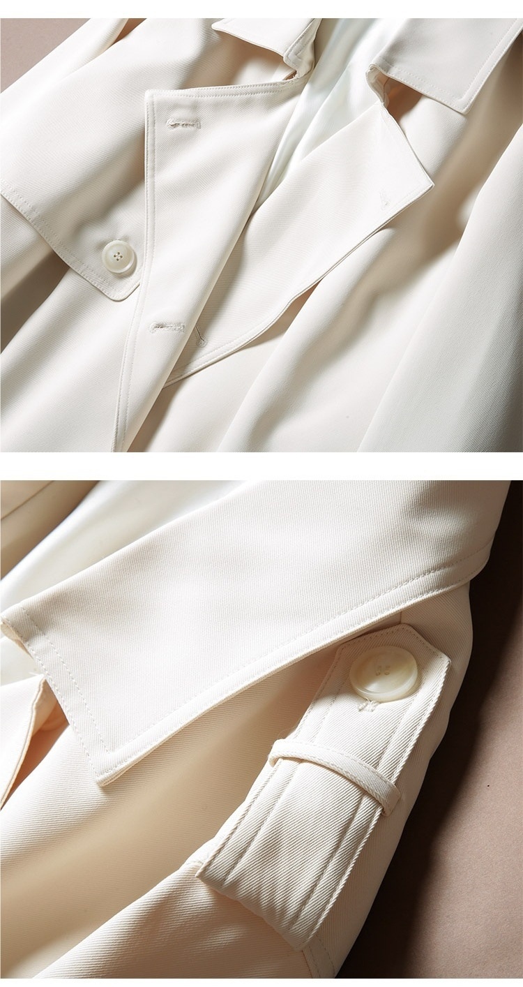 Women's British Style Lapel Mid-Length Trench Coat For Men, Spring And Autumn, Draped Double-Breasted Loose Oversized Long Coat_voghion.com