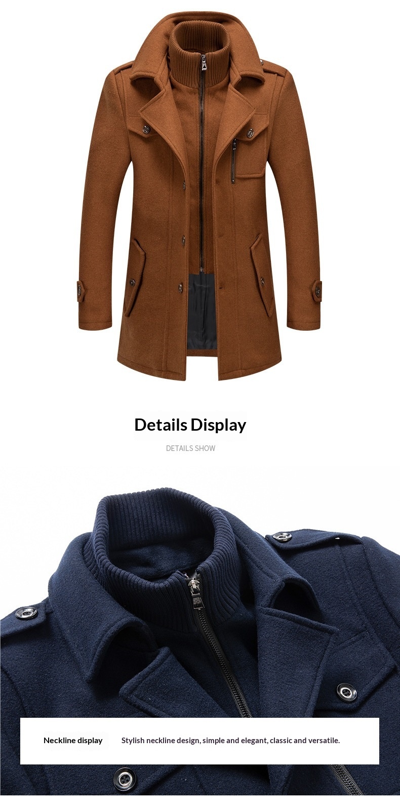 boy Boy Autumn Winter Business Wool Fashion Double Collar Cold-Resistant Men's Jacket Cross-Border Woolen Coat_voghion.com