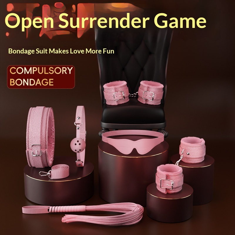 Eros Lab Six-Piece Adult Sex Toys SM Props Couples Flirting Auxiliary Set Binding Handcuffs Mouth Ball_voghion.com