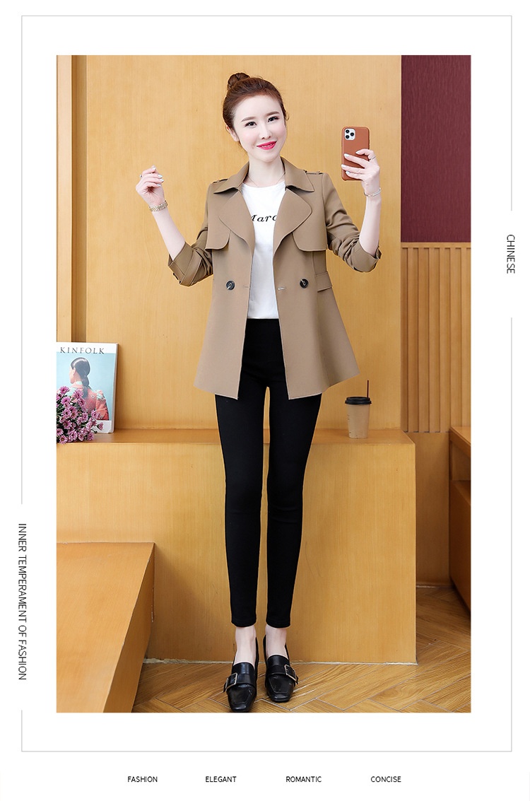 2023 New Spring Fashion Stylish Women's Early Versatile Trench Women's Top Short Coat Trendy_voghion.com