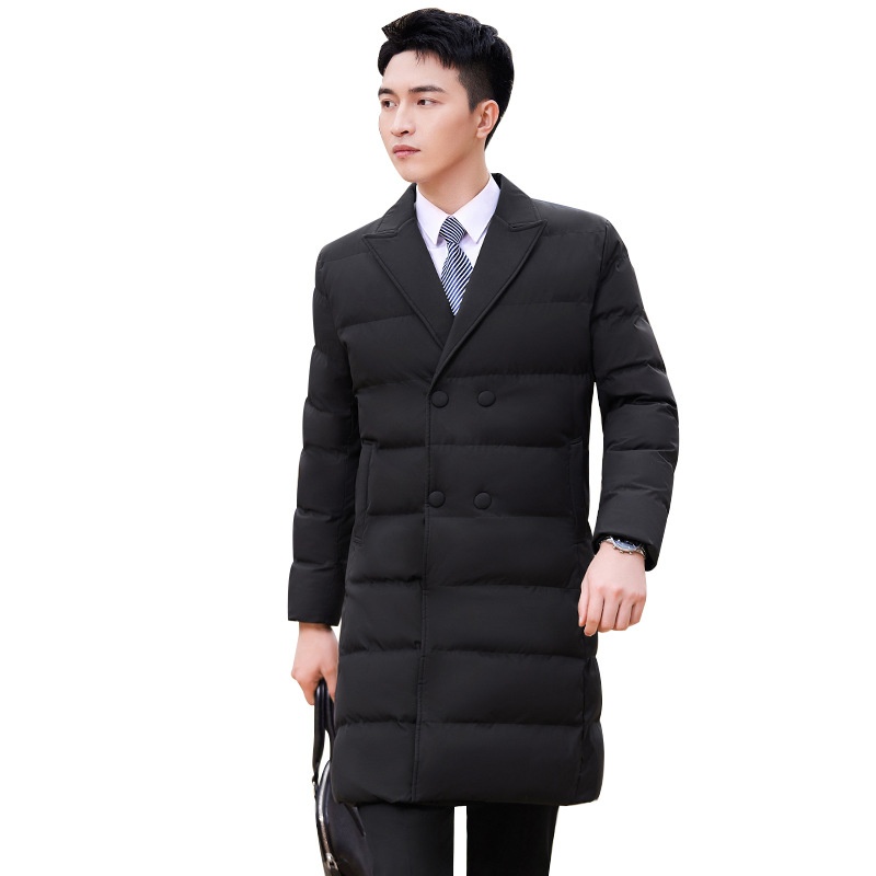boy Professional Down Cotton Jacket For Men 2024 Winter Hotel Mall Front Desk Workwear Office Sales Thickened Work Uniform_voghion.com