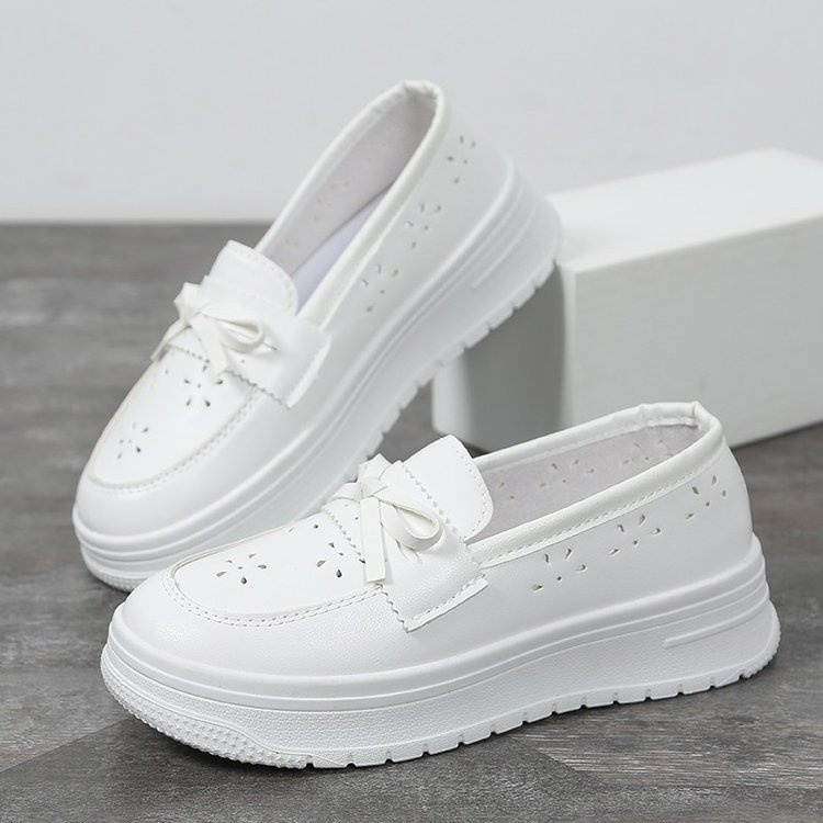 ShoeGlobe Damen-Krankenschwesterschuhe mit weicher Sohle, atmungsaktiv, ermüdungsfrei, bequem, rutschfest, einzeln, Neuheit Frühjahr/Sommer 2025, weiß, medizinische Schuhe_voghion.com