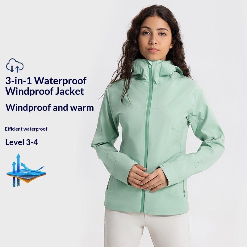 Abbigliamento da donna Giacca a vento con cappuccio da donna per autunno e inverno, antivento, impermeabile, traspirante, sportiva, da donna, per il fitness_voghion.com