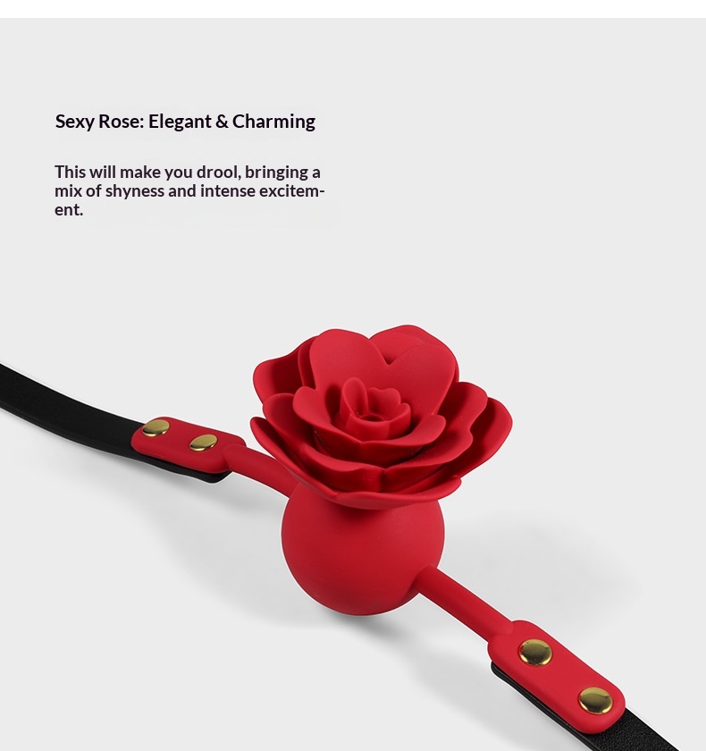 Eros Lab SM Silikonrose Sex-Trainingsrequisiten Bondage-Ball Mundplug für Erwachsene Flirt- und Fesselspielzeug für Paare_voghion.com
