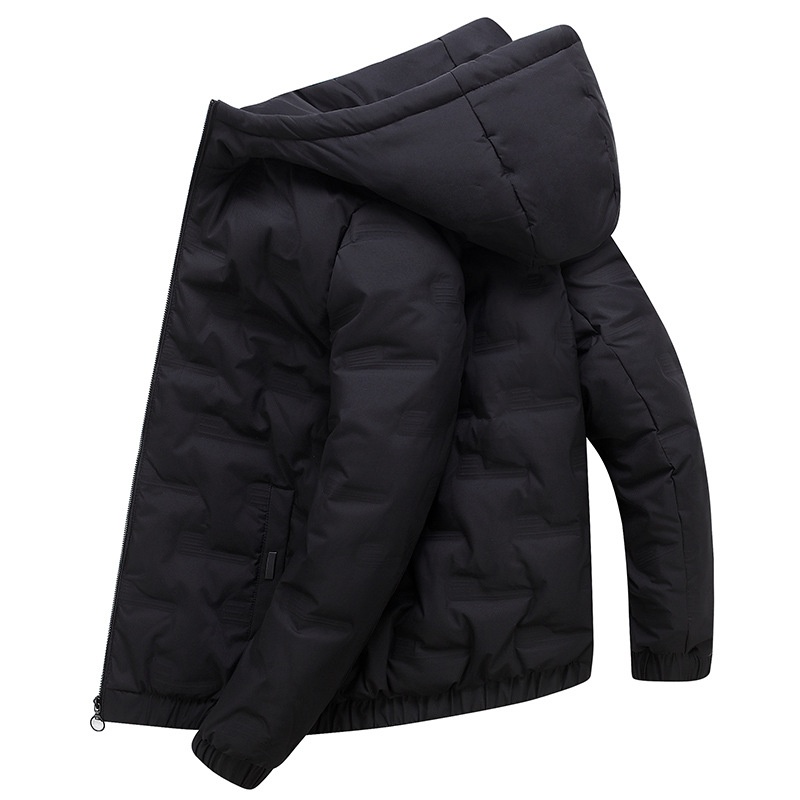 Jungen Herren Winterjacke Neue Mode Lässig Vielseitig Warm Jugend Kurz Kapuzenmantel Einfarbig Weiß Entendaunenmantel_voghion.com