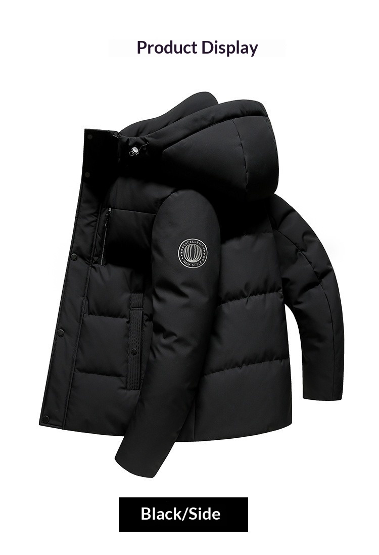 2024 Kış Yeni Erkek Beyaz Kaz Tüyü Mont Extreme Cold Serisi Moda Çok Yönlü Üst Düzey Kapüşonlu Sıcak Mont_voghion.com