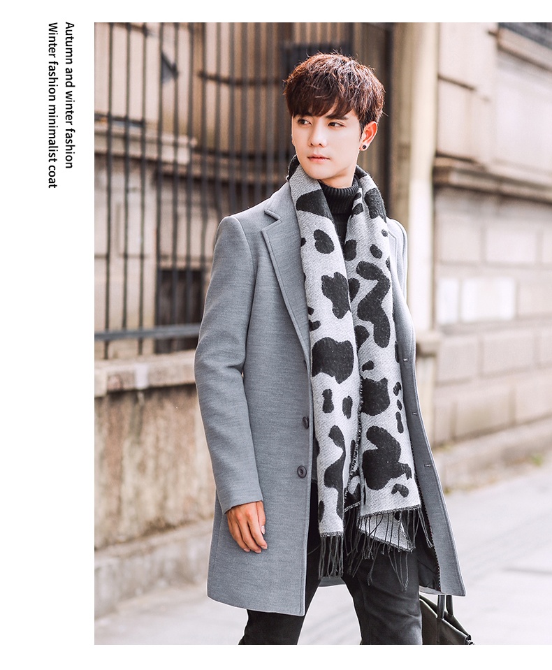 boy Boy Winter New Men's Wool Korean Style Slim Fit Mid-Length Trench Thickened Warm Woolen Coat_voghion.com