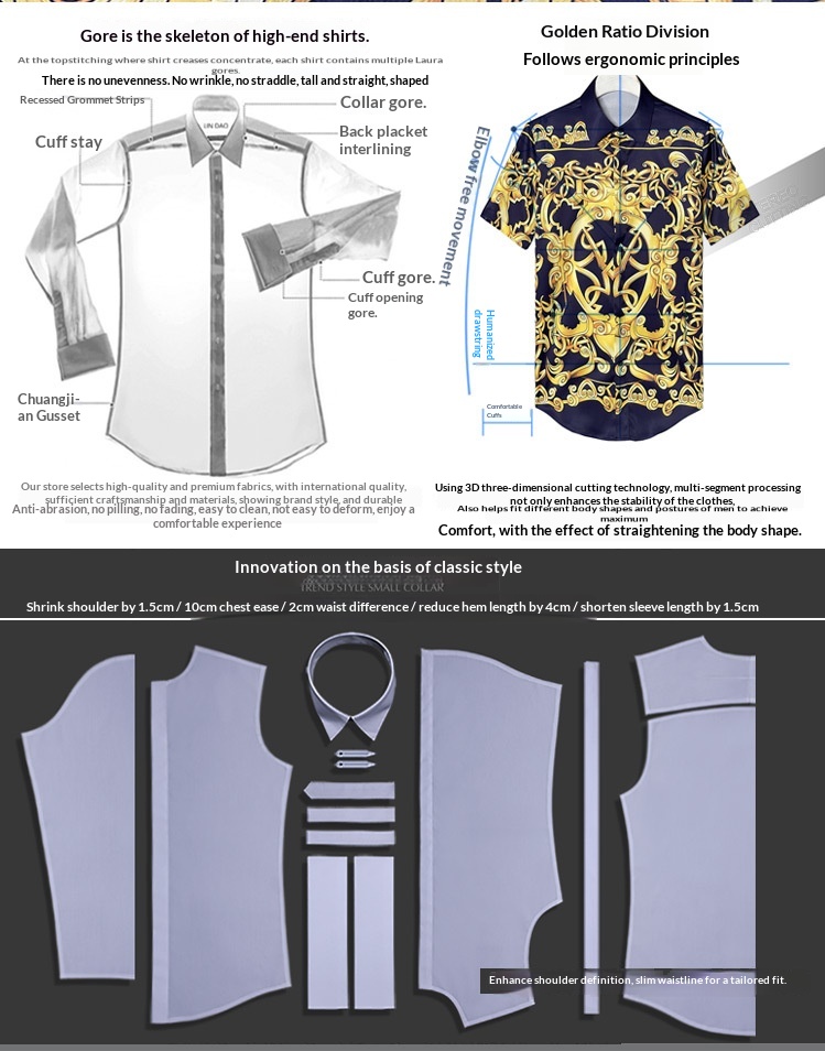 ForMen Gifan Belun European And American Style Short Sleeve Printed Slim Fit Men's Shirt Factory Supply_voghion.com