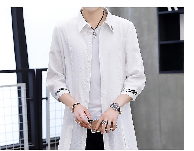 Damenbekleidung Dropshipping Sommer Neuer Herren Trenchcoat Stilvolle, verlängerte, kniehohe Sonnenschutzjacke mit halben Ärmeln Cape_voghion.com