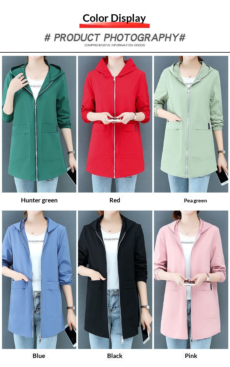 Women's Clothing Plus Size Women's Hooded Mid-Length 40-150kg Loose Korean Style Slimming Trench Coat For Autumn_voghion.com