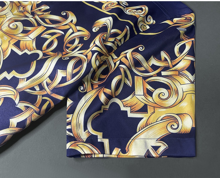 ForMen Gifan Belun European And American Style Short Sleeve Printed Slim Fit Men's Shirt Factory Supply_voghion.com