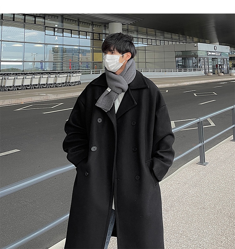boy Boy Boy Mid-Length Autumn Winter Wool For Men Korean Trendy High-End Woolen Trench Coat Hong Kong Style Loose Plus Size Jacket_voghion.com