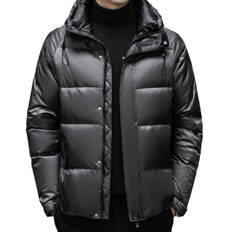 boy 2024 Winter Short Casual Hooded Jacket Fashion Loose Warm Goose Down Coat Men's Clothing_voghion.com