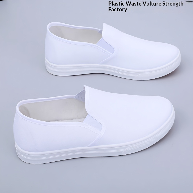 ShoeGlobe Damen- und Herren-Arbeitsschuhe aus weißem, flachem, rutschfestem Stoff im Vintage-Look aus Peking, bequem und leicht._voghion.com