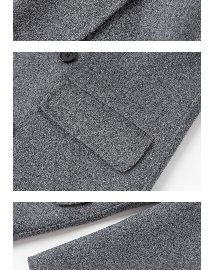 Manteau d'hiver pour garçon, 100 % laine, longueur genou, style coréen, double face, en cachemire épais, style décontracté._voghion.com