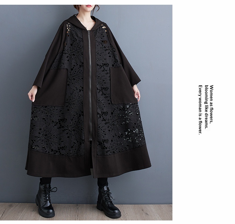 Women's Clothing Summer Korean And Japanese New Style Elegant Casual Hooded Plus Size Loose Patchwork Cardigan Trench Coat_voghion.com